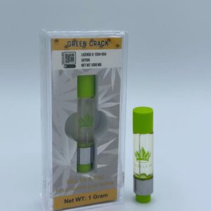 DELTA 8 THC GREEN CRACK FULL GLASS CARTRIDGE 1GRAM